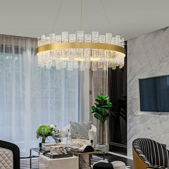 Light Luxury Round Glass Chandelier