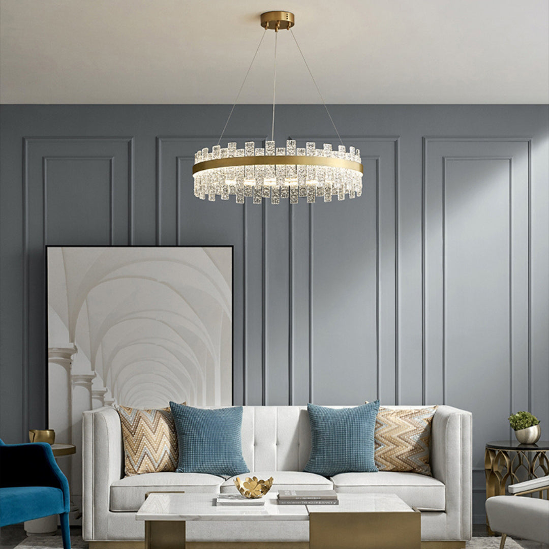 Light Luxury Round Glass Chandelier