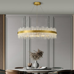 Light Luxury Round Glass Chandelier