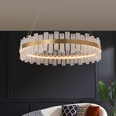 Light Luxury Round Glass Chandelier