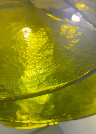 Textured Glass Leaf Green Chandelier