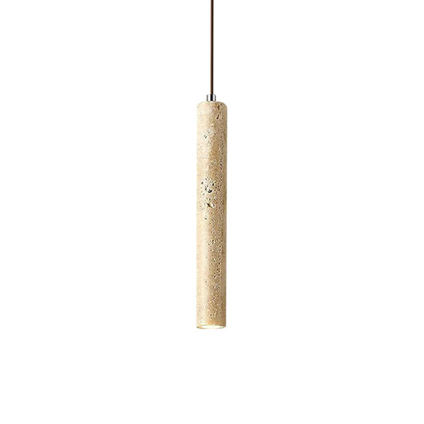 Long Cylinder Travertine Pendant Lamp