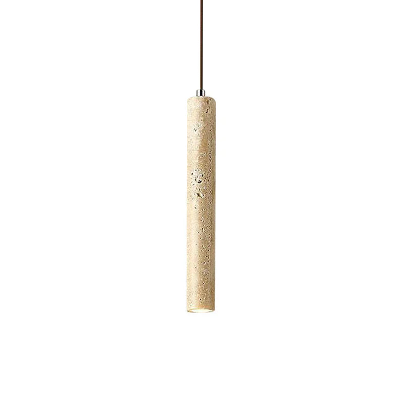 Long Cylinder Travertine Pendant Lamp | Korewolamp