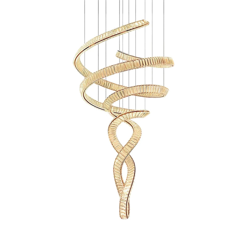 Long Spiral Crystal Chandelier | Korewolamp