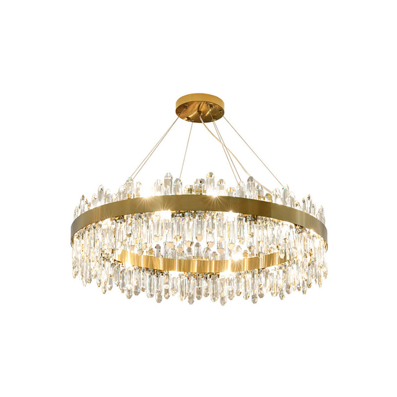 Round Luxury Crystal Column Chandelier | Korewolamp