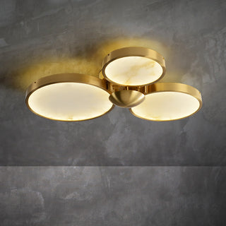 Alabaster 3 Heads Disc Ceiling Light