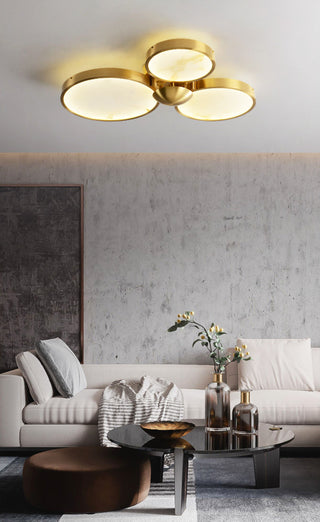 Alabaster 3 Heads Disc Ceiling Light