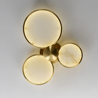 Alabaster 3 Heads Disc Ceiling Light