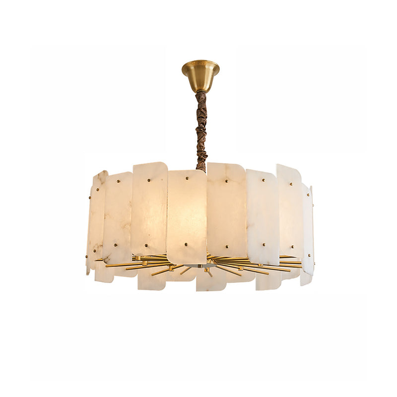 Alabaster Lorry Round Copper Chandelier | Korewolamp