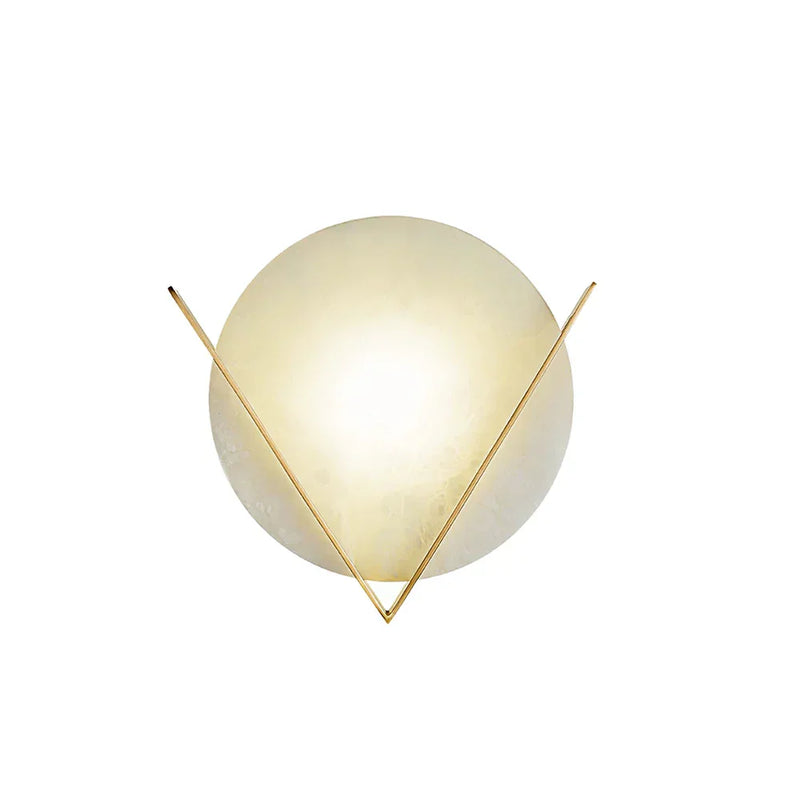 Alabaster Round Victory V Wall Lamp | Korewolamp