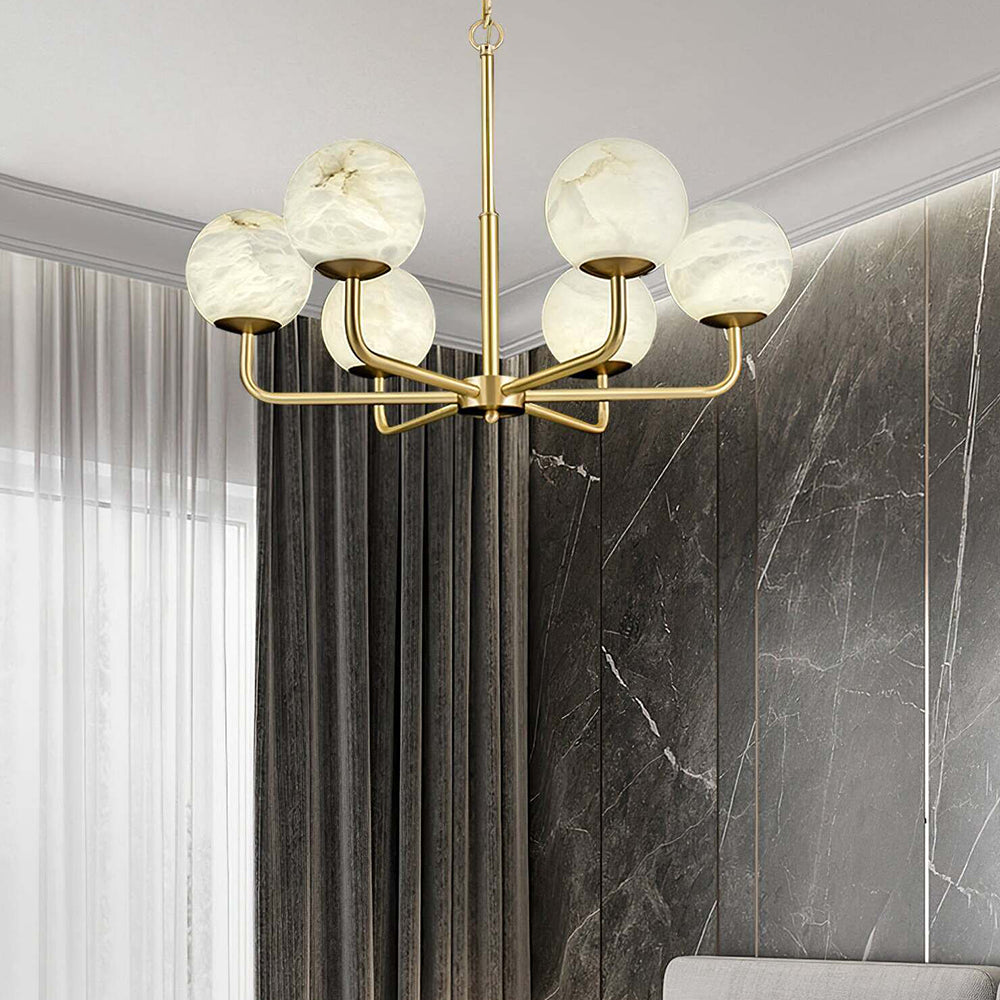 Alabaster Maytoni Erich Brass Chandelier