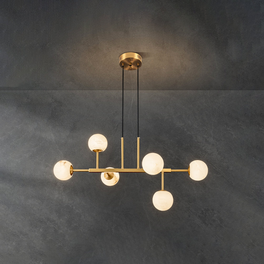 Alabaster Maytoni Uva Brass Chandelier