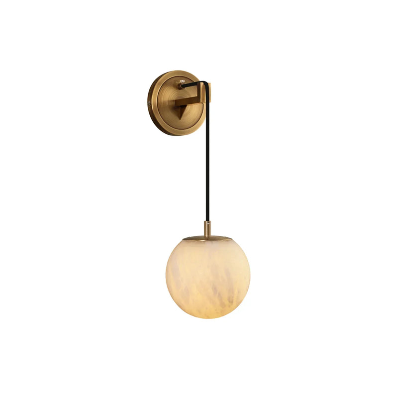 Minimalist Spherical Alabaster Wall Lamp | Korewolamp