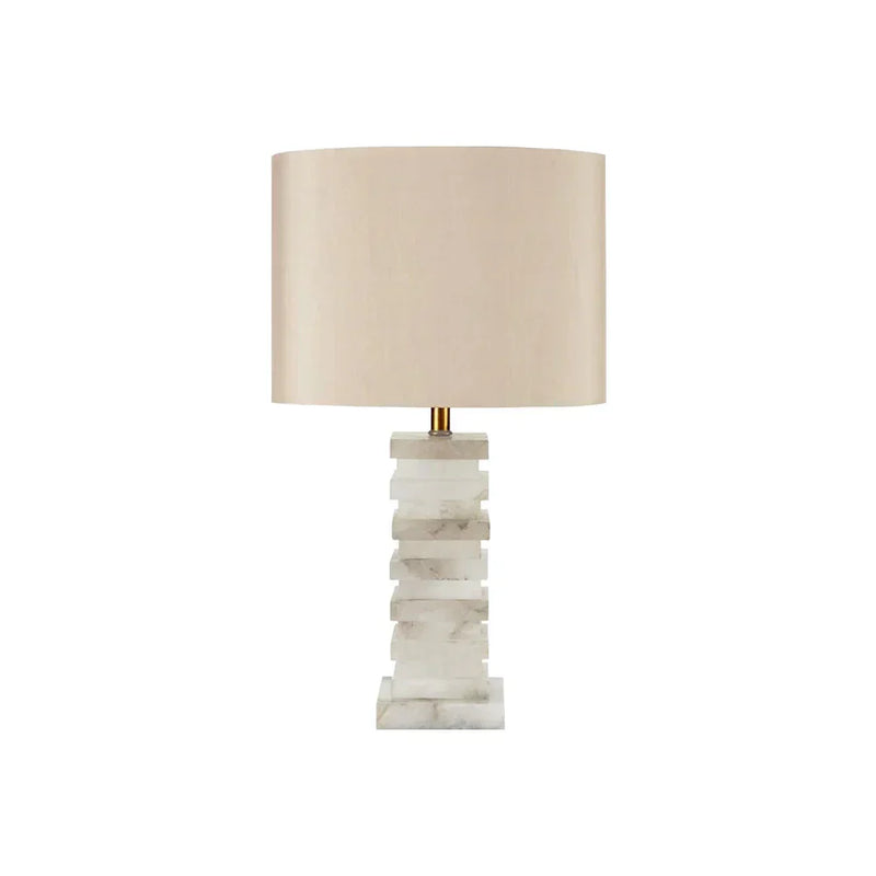 Modern Alabaster Stacked Table Lamp | Korewolamp