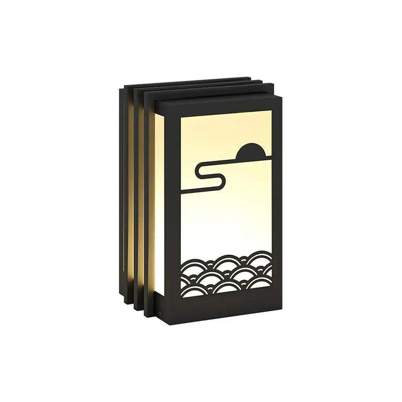 Modern Black Sunrise Pattern Outdoor Light | Korewolamp