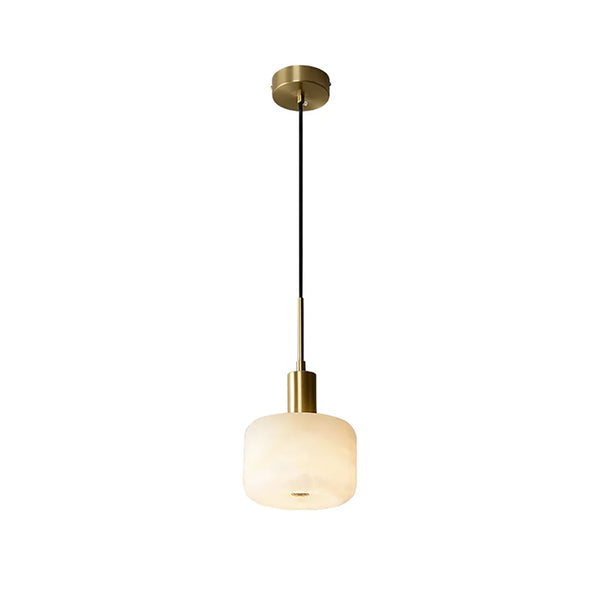 Modern Cylinder Copper Marble Pendant Light