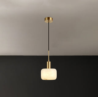 Modern Cylinder Copper Marble Pendant Light