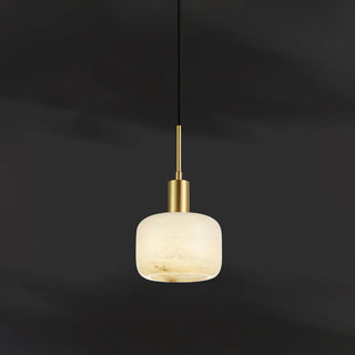 Modern Cylinder Copper Marble Pendant Light