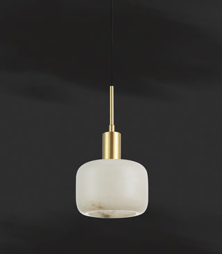 Modern Cylinder Copper Marble Pendant Light