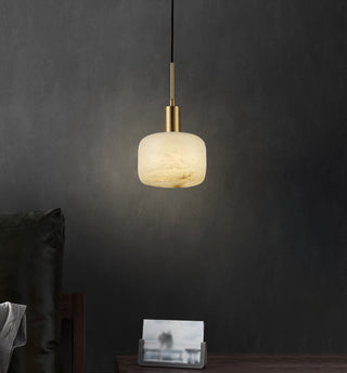 Modern Cylinder Copper Marble Pendant Light