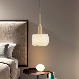 Modern Cylinder Copper Marble Pendant Light