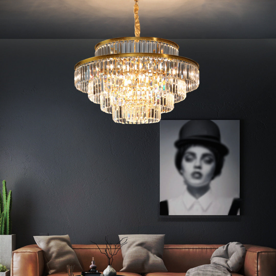 Modern Crystal Gold Chandelier