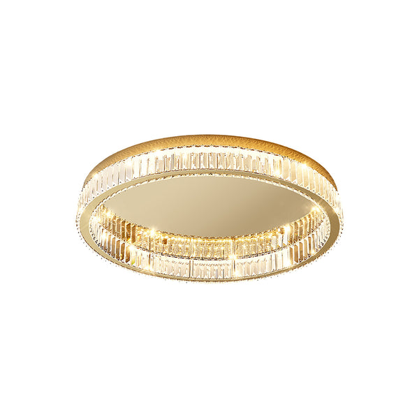 Gold Round Crystal Ceiling Light