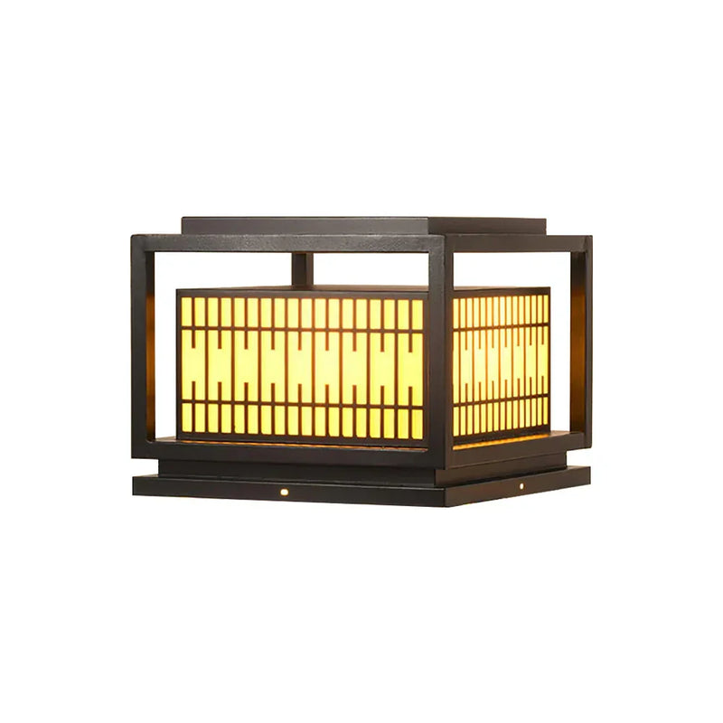 Modern Square Window Grille Outdoor Post Light | Korewolamp