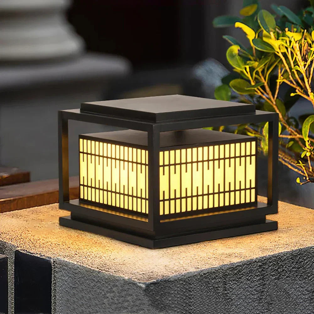 Modern Square Window Grille Outdoor Post Light | korewo Lamp – korewolamp