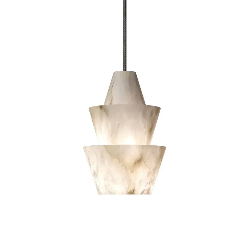 Modern Stacked Conical Alabaster Pendant Light | Korewolamp