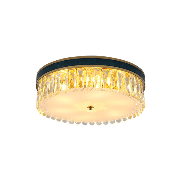 Modern Leather Crystal Ceiling Lamp