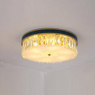 Modern Leather Crystal Ceiling Lamp