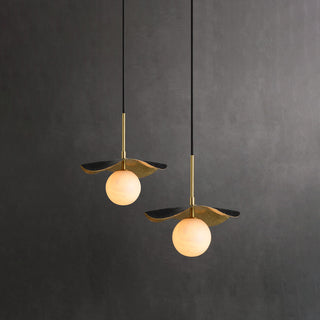 Alabaster Montera Brass Pendant Light