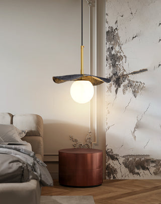 Alabaster Montera Brass Pendant Light