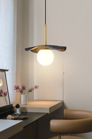 Alabaster Montera Brass Pendant Light