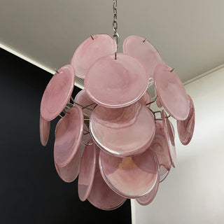 Murano 24 Pink Disks Chandelier
