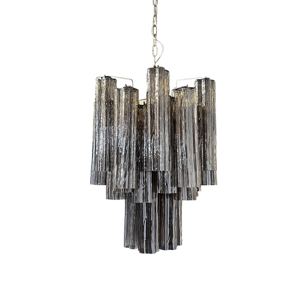 Fantastic Smoked Murano Glass Tube Chandelier