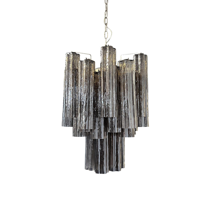 Fantastic Smoked Murano Glass Tube Chandelier | Korewolamp