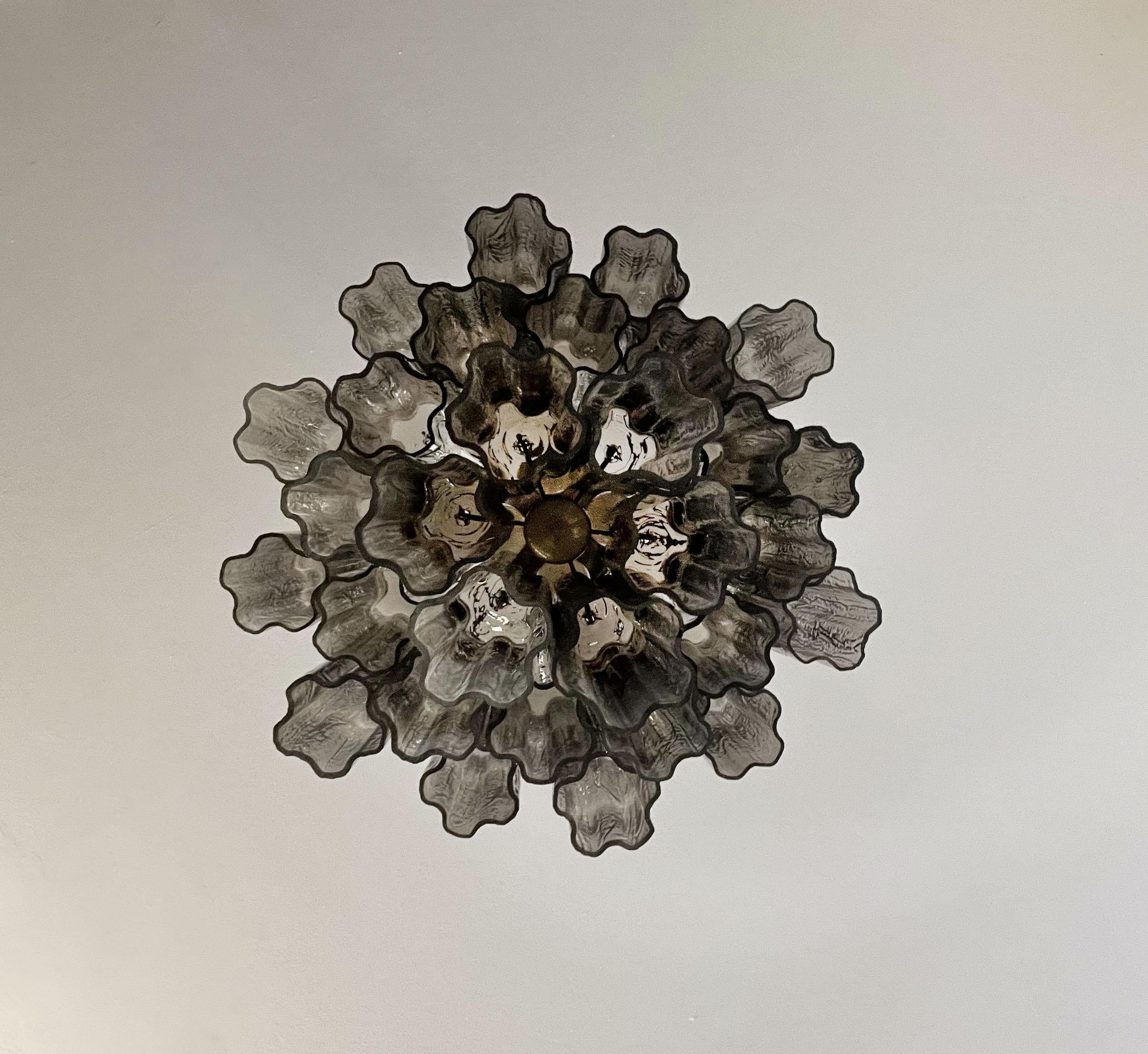 Fantastic Smoked Murano Glass Tube Chandelier