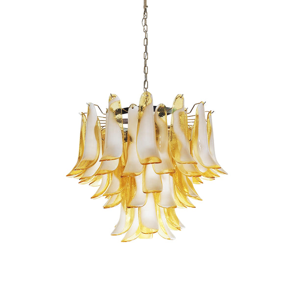 Vintage Caramels Glass Murano Petals Chandelier