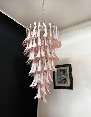 Murano 83 Pink Petals Spiral Chandelier
