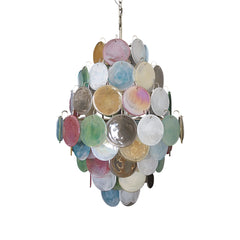 Huge Vintage Murano Multicolored Disks Chandelier