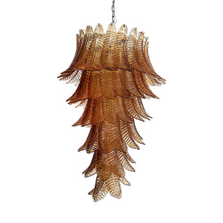 Murano Amber Felch Spiral Chandelier