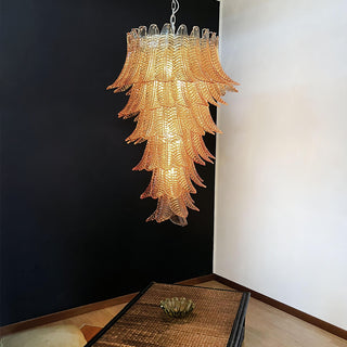 Murano Amber Felch Spiral Chandelier