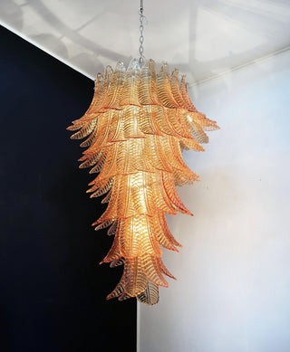 Murano Amber Felch Spiral Chandelier