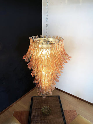 Murano Amber Felch Spiral Chandelier