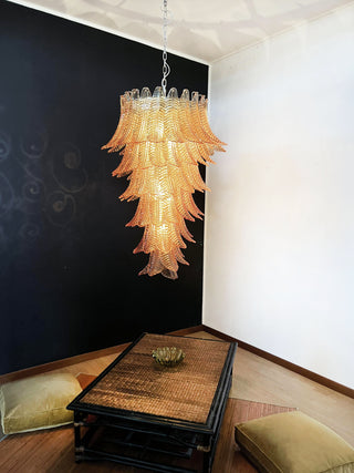 Murano Amber Felch Spiral Chandelier