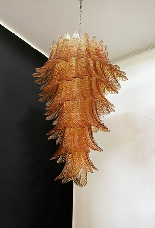 Murano Amber Felch Spiral Chandelier