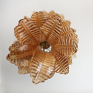 Murano Amber Felch Spiral Chandelier