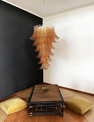 Murano Amber Felch Spiral Chandelier